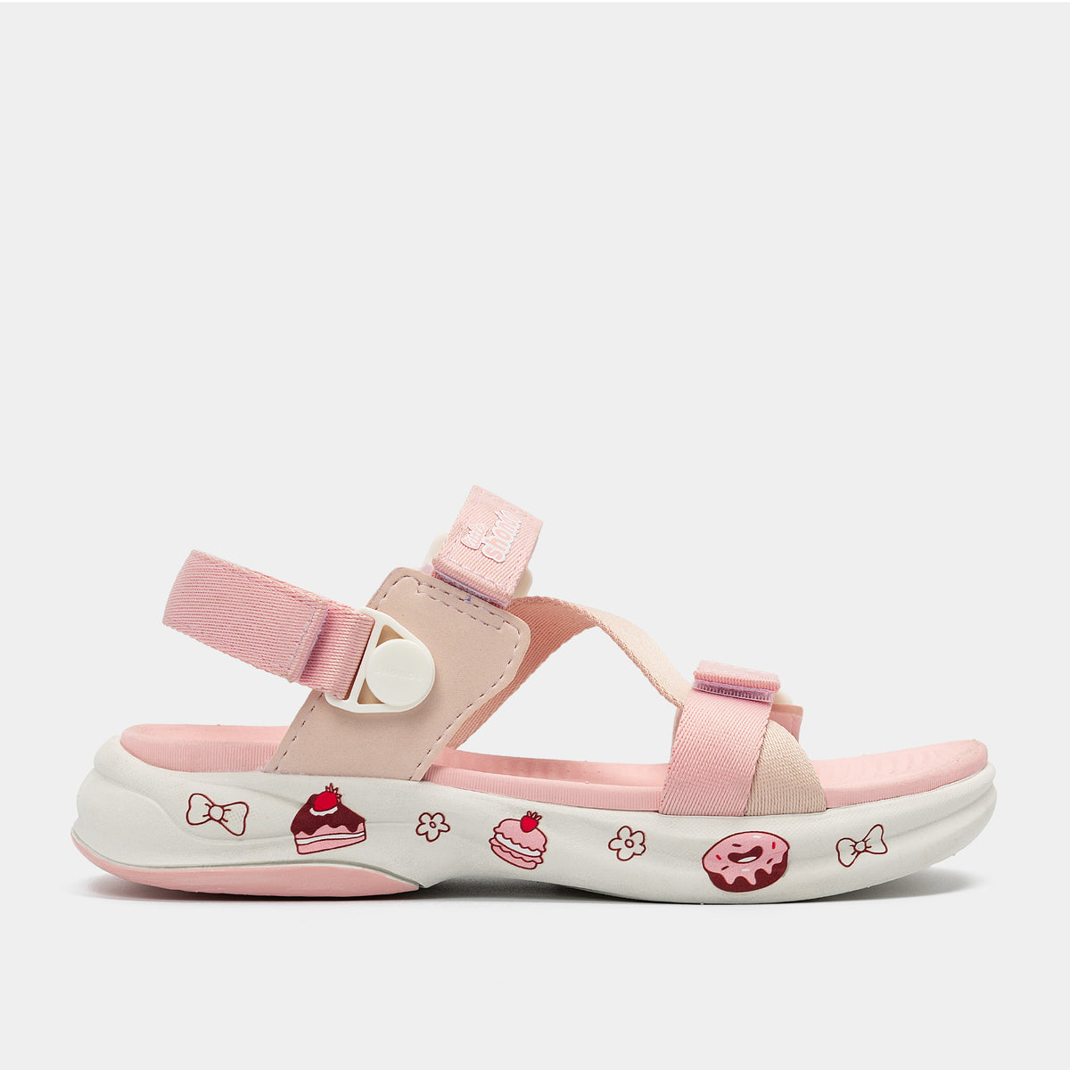 Sandal trẻ em Little 8 quai xoay hồng