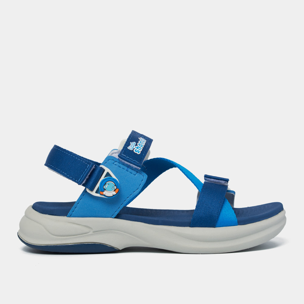 Sandal trẻ em Little 8 quai hậu xoay xanh