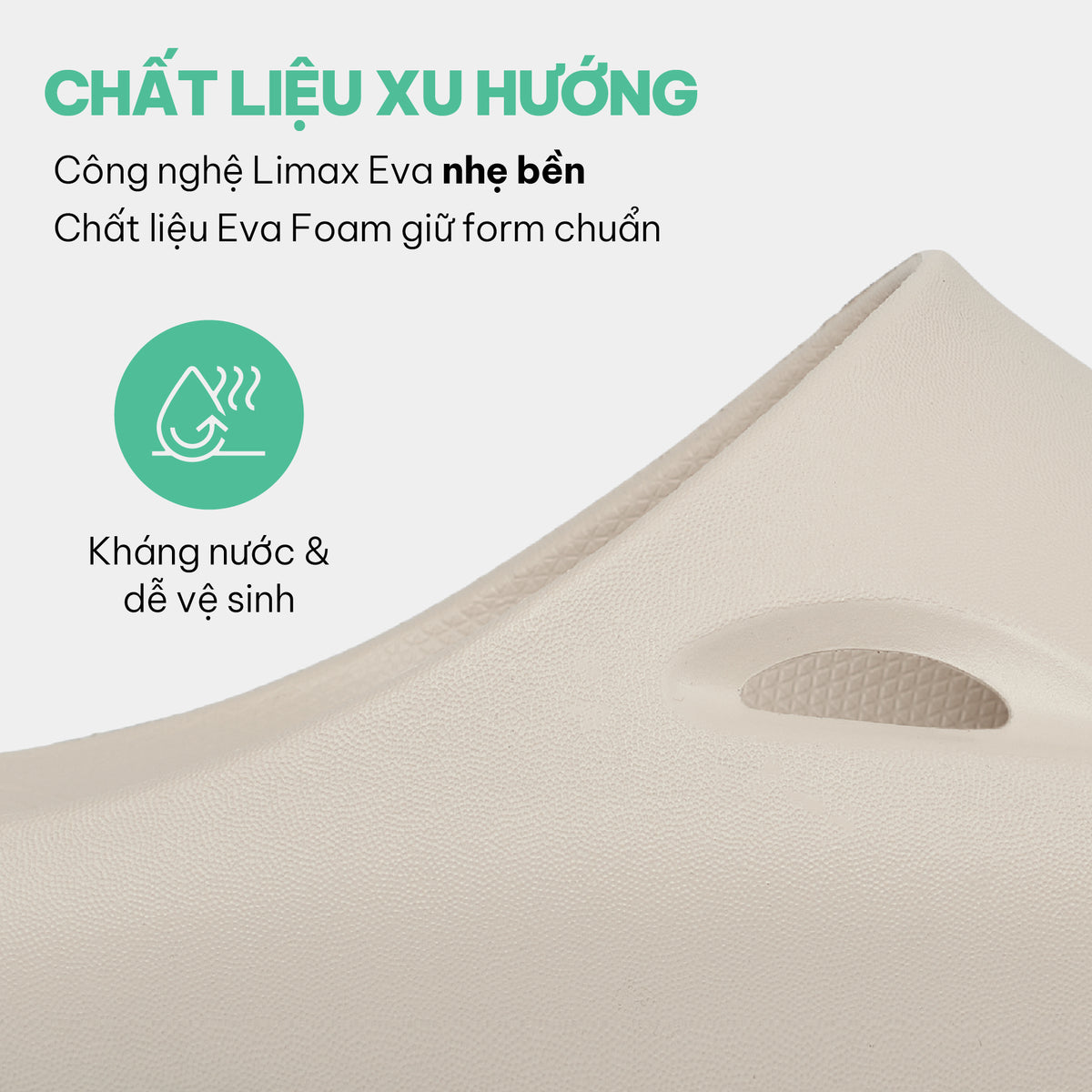 Dép bánh mì nhựa đúc Trendy 6 nam nữ be