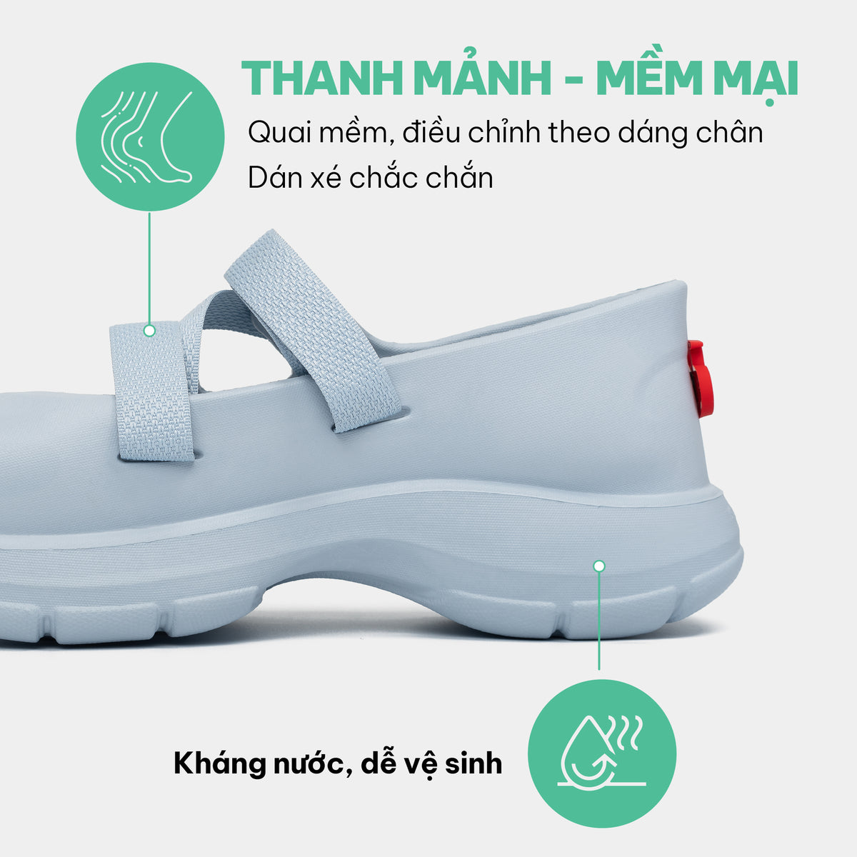 Giày ballet sneaker nữ Dreamie xanh trời