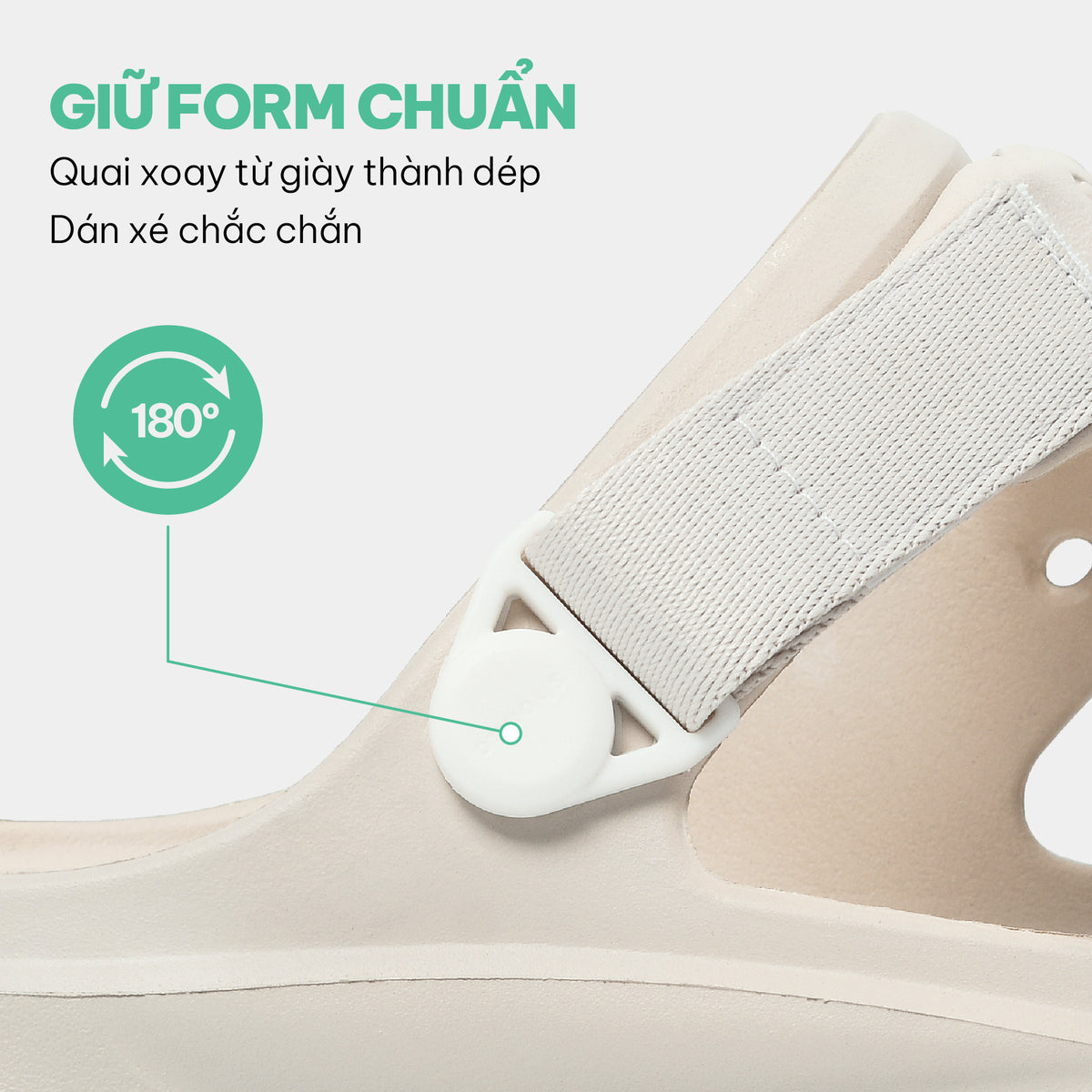 Sandal FX T7M nam nữ nhựa đúc trắng kem