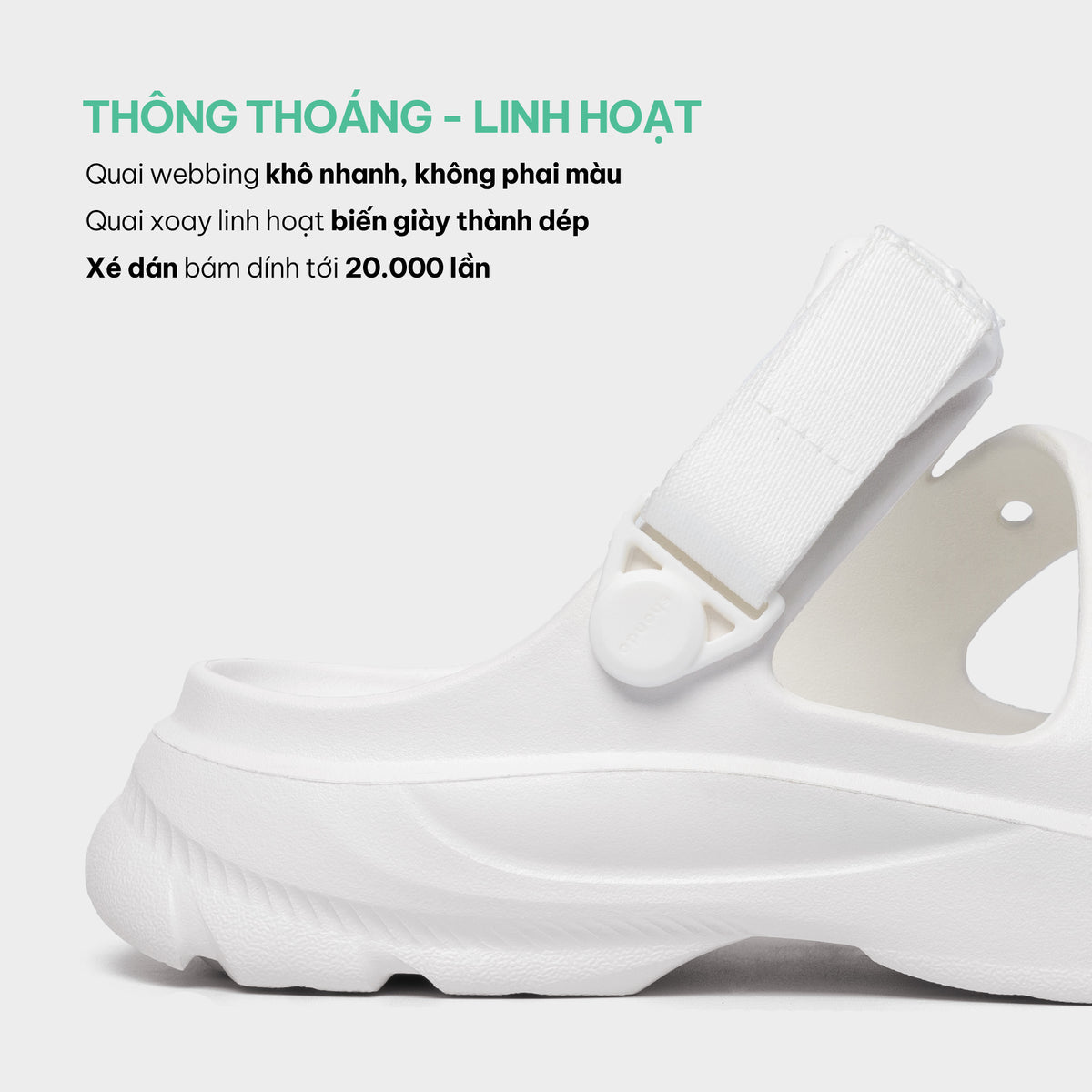 Sandal FX nhựa đúc đi mưa trắng