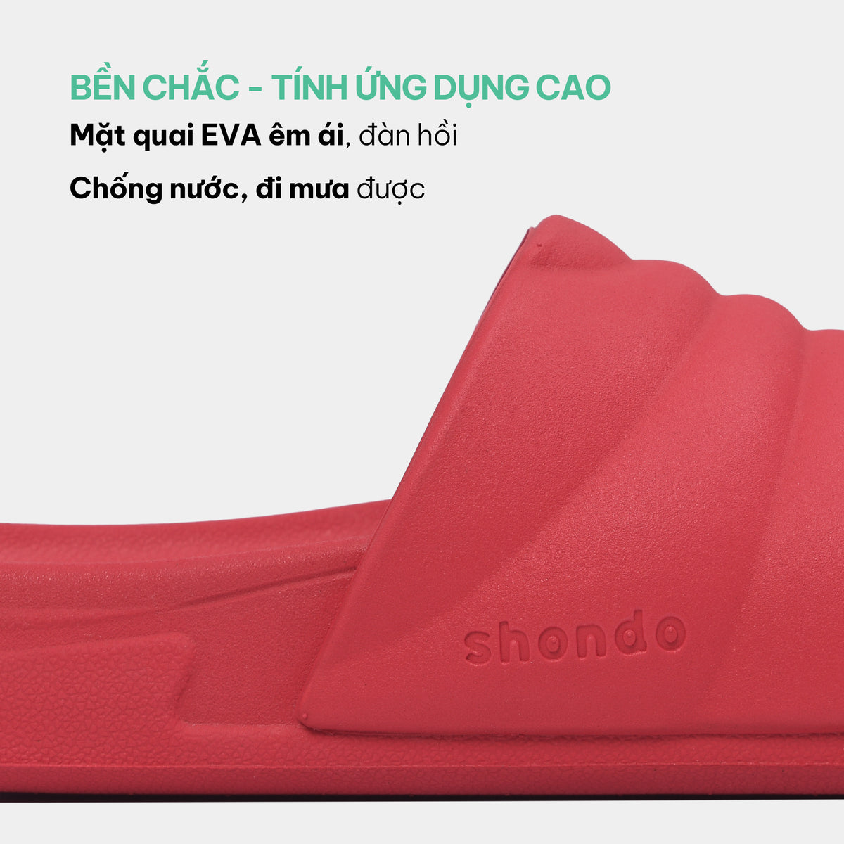 Dép bánh mì Trendy 5 quai nhựa đỏ