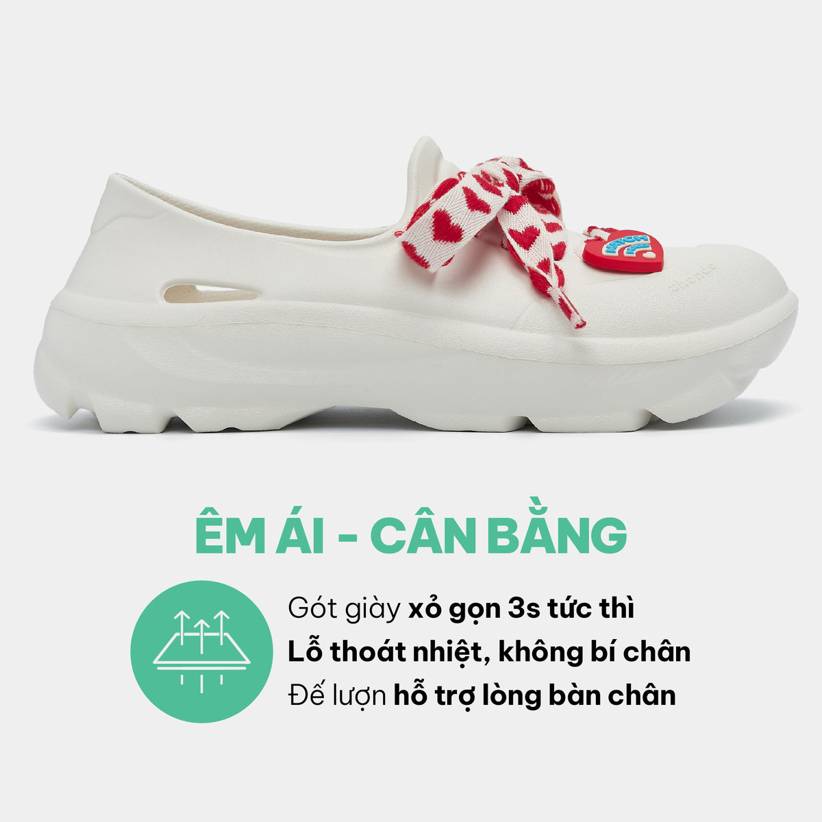 Giày Sneaker Shondo EZI Limax Nữ Valentine Màu Trắng Kem