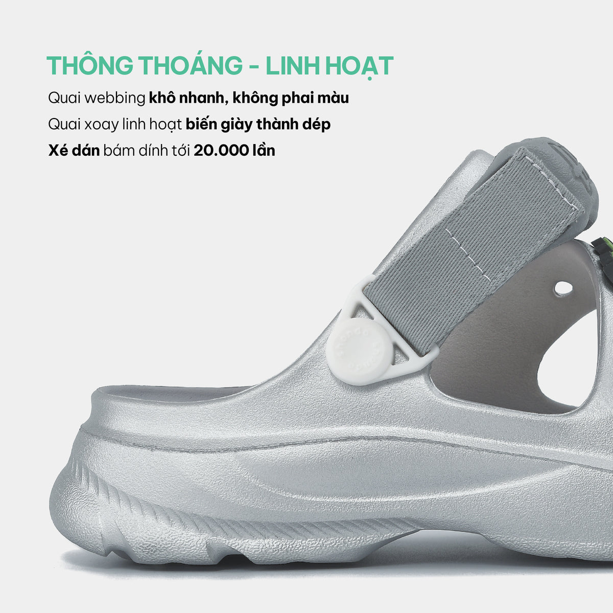 Sandal FX nữ nhựa đúc metallic