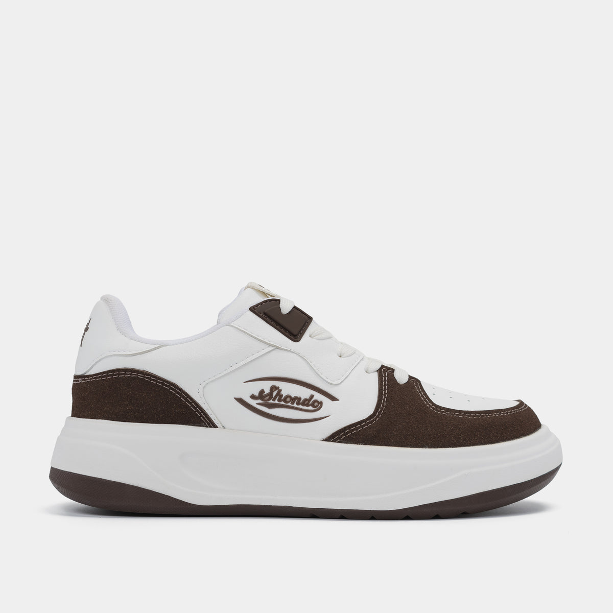 Giày sneaker Class 2 logo Shondo nam nữ trắng nâu