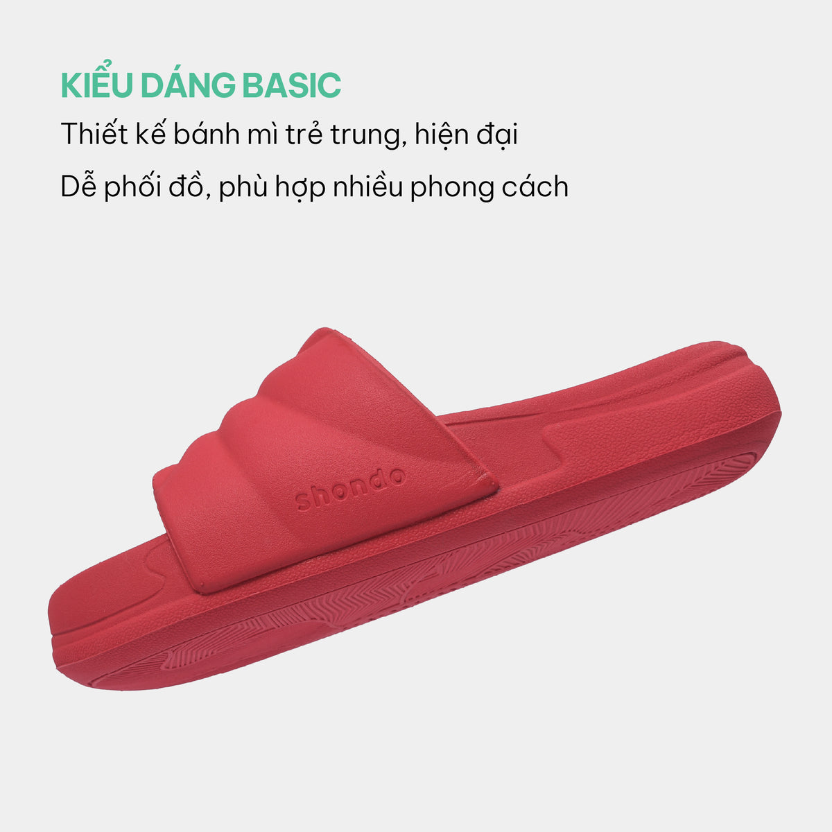 Dép bánh mì Trendy 5 quai nhựa đỏ