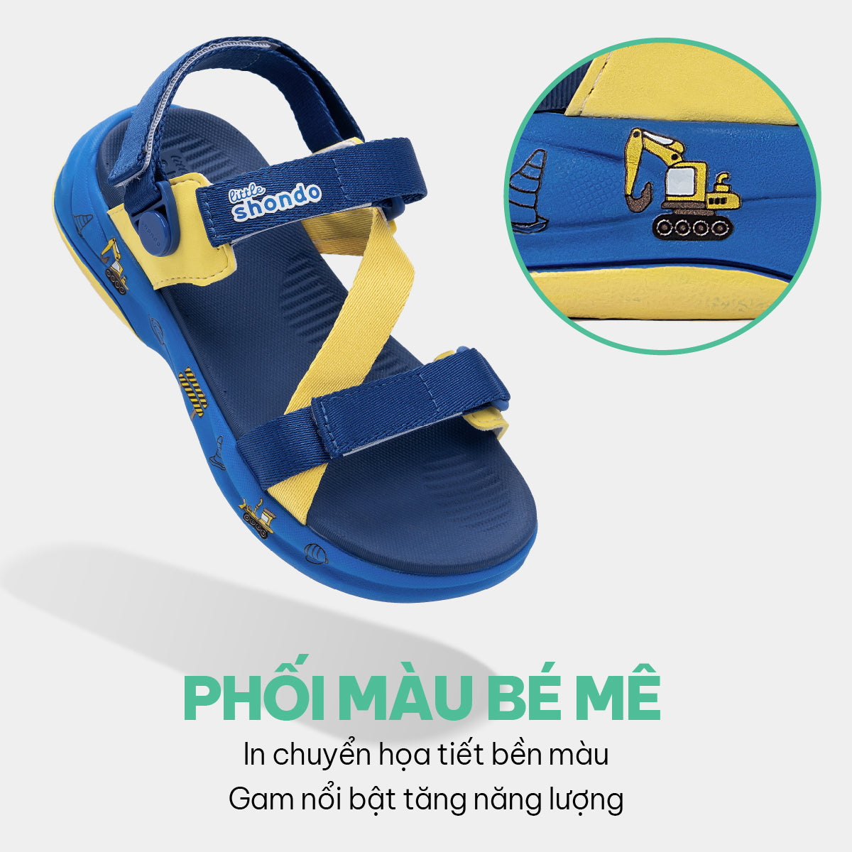 Sandal trẻ em Little 8 quai xoay xanh dương