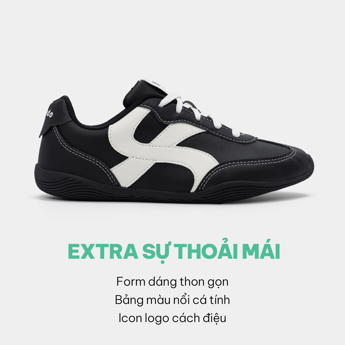 Giày Sneaker Shondo Class 7 Đế Thấp Unisex Màu Đen