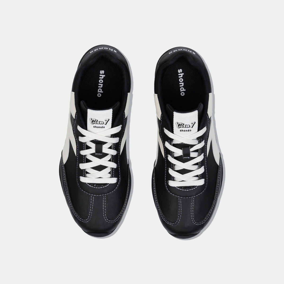 Giày Sneaker Shondo Class 7 Đế Thấp Unisex Màu Đen