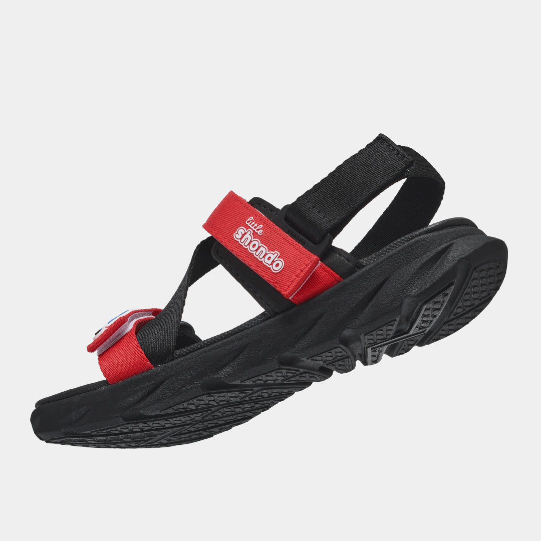 Sandal bé trai Little 6 tem ô tô đen
