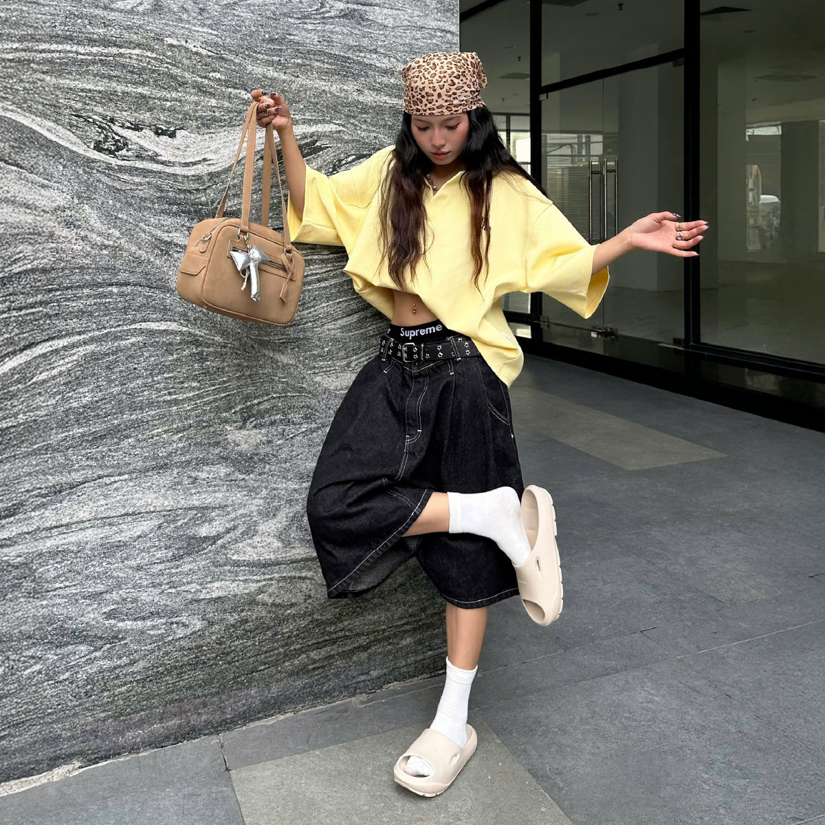Dép bánh mì nhựa đúc Trendy 6 nam nữ be