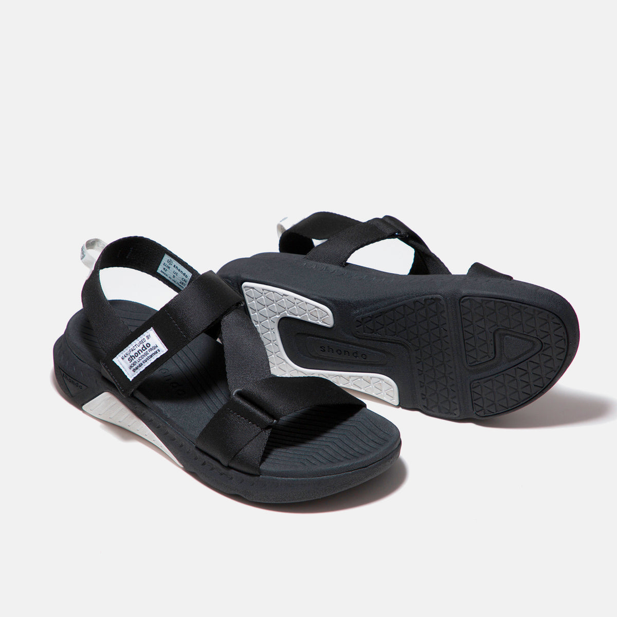 Sandals F7 Racing đế đen phối trắng quai đen