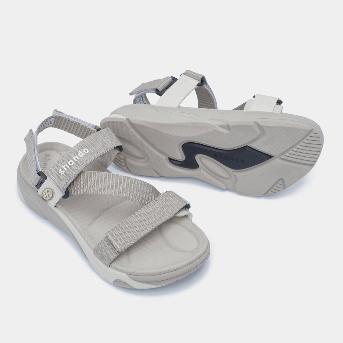 Sandal F8M quai chéo unisex nâu nhạt