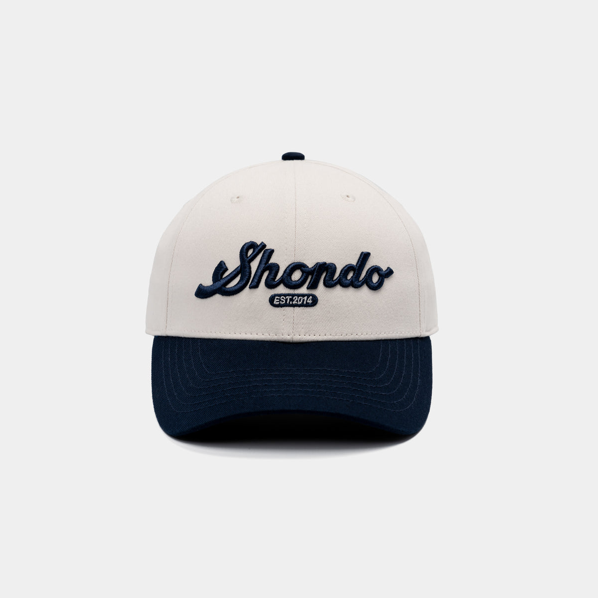 Nón lưỡi trai thêu logo Shondo trắng xanh