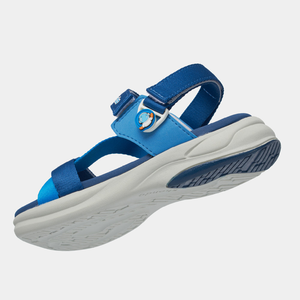 Sandal trẻ em Little 8 quai hậu xoay xanh