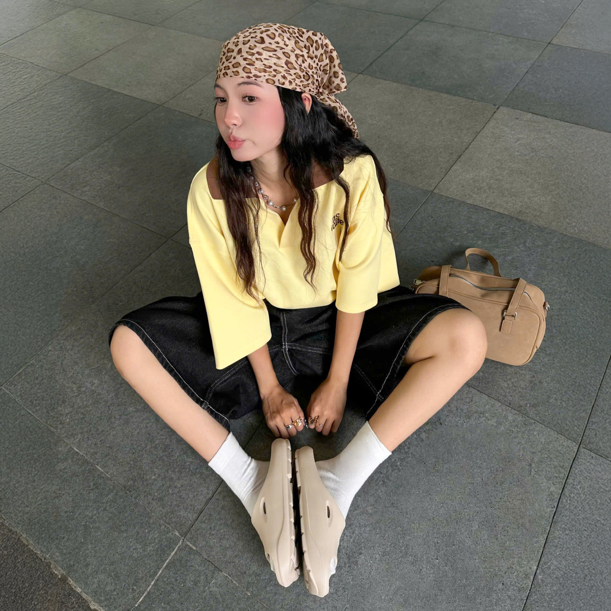 Dép bánh mì nhựa đúc Trendy 6 nam nữ be