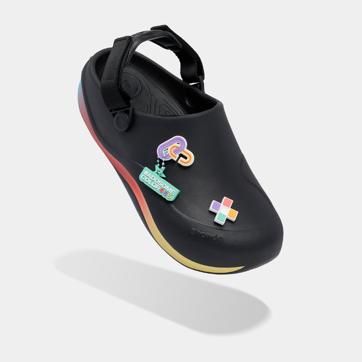 Giày Clog Suke Pride Unisex Cầu Vồng Lục Sắc Đen