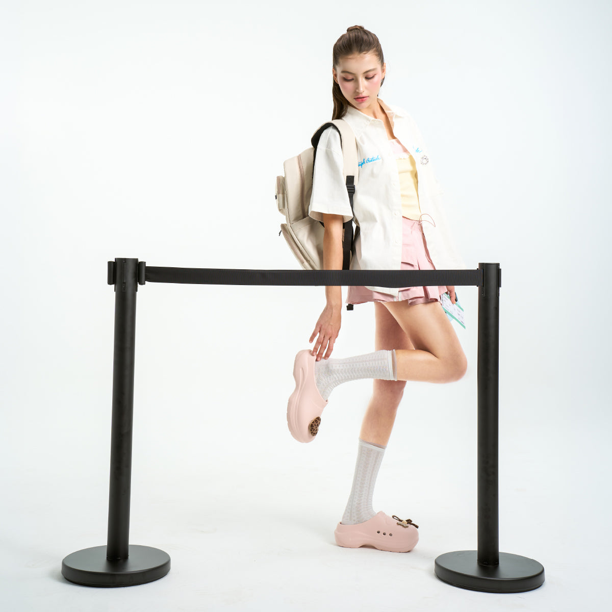 Dép Sục Nữ Mule Chic Da Báo Đế Cao Hồng