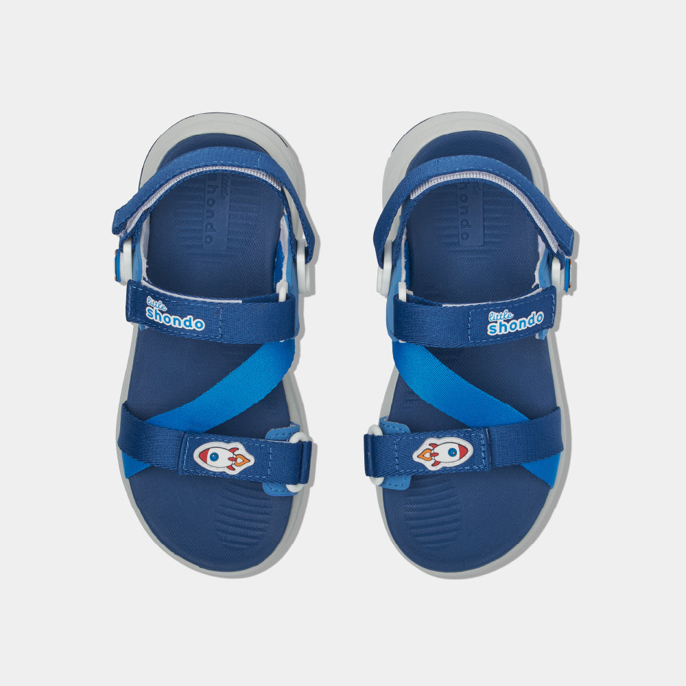 Sandal trẻ em Little 8 quai hậu xoay xanh