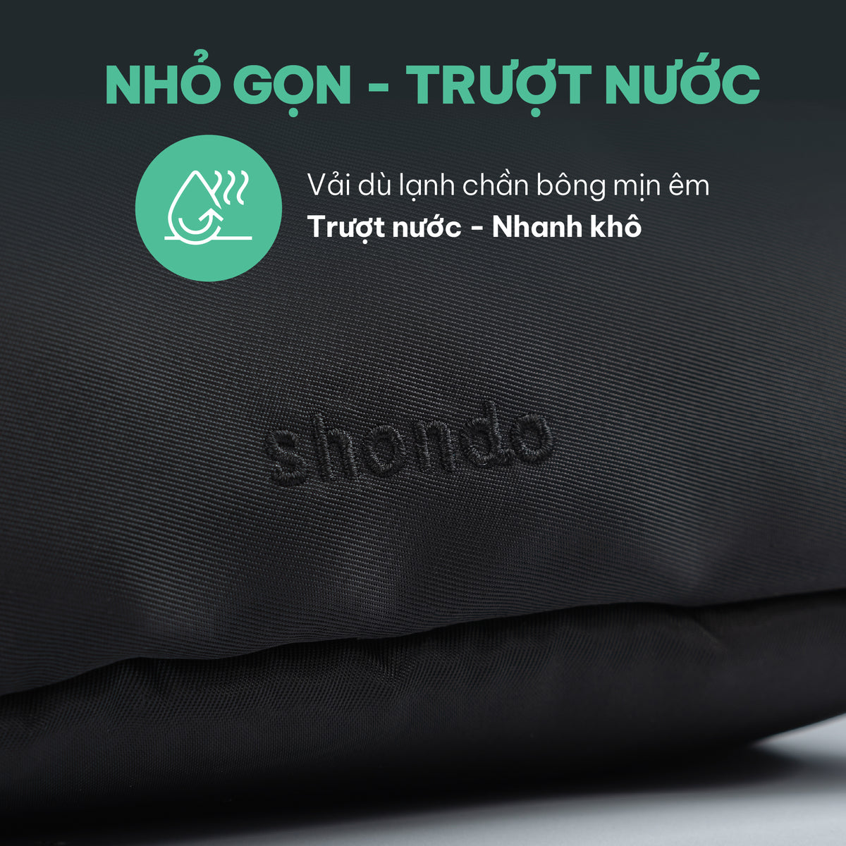 Túi đeo chéo vải dù chần bông đen