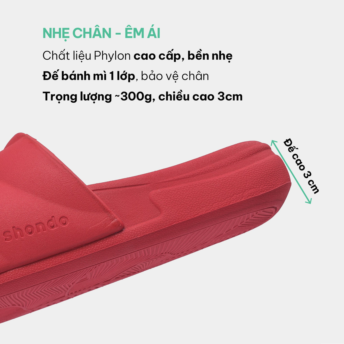 Dép bánh mì Trendy 5 quai nhựa đỏ