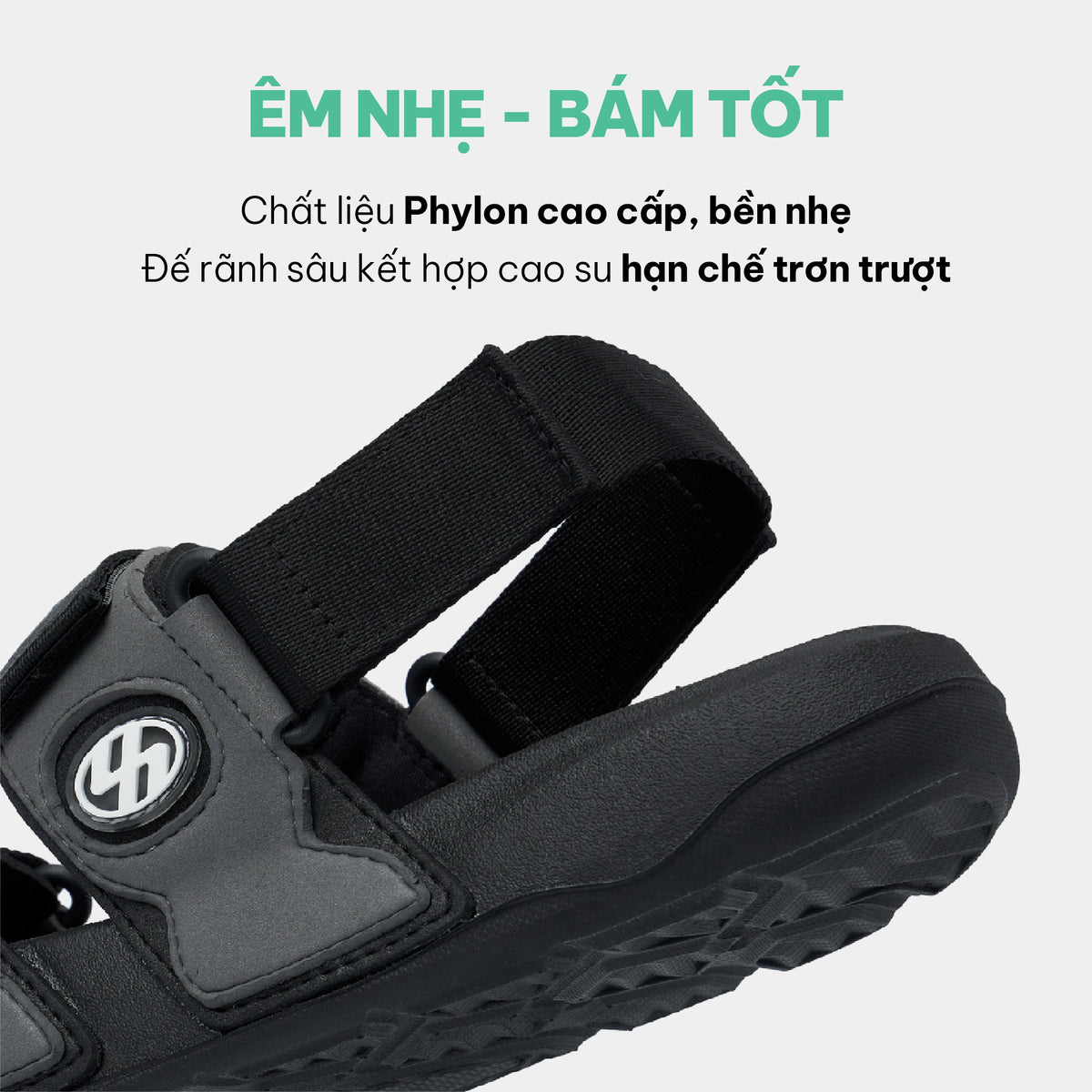 Sandal Platy 7 Quai Ngang Unisex Đen