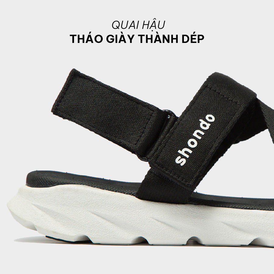Sandals F6 sport full đen đế trắng