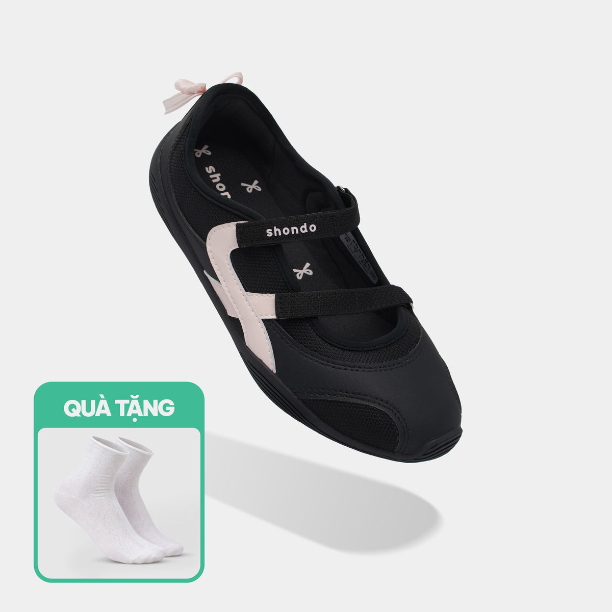 Giày Sneaker ballet Minie nơ nữ đen