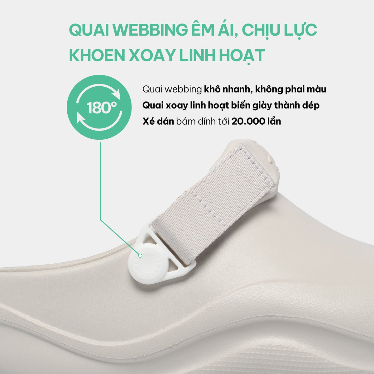 Clog SUKE nhựa đúc nam nữ trắng
