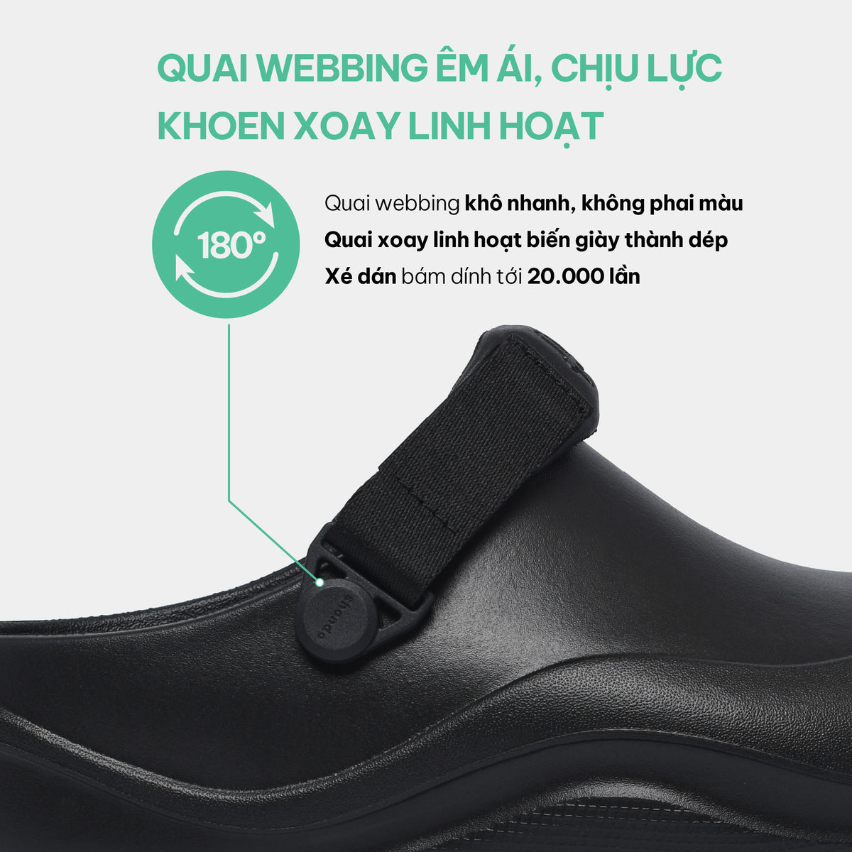 Clog SUKE nhựa đúc nam nữ đen
