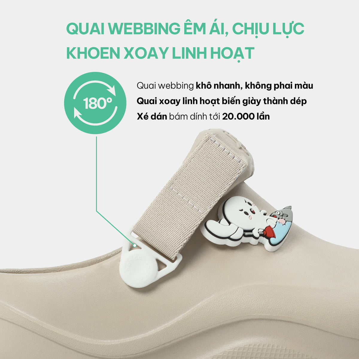 Clog nhựa đúc nam nữ Suke T7M be