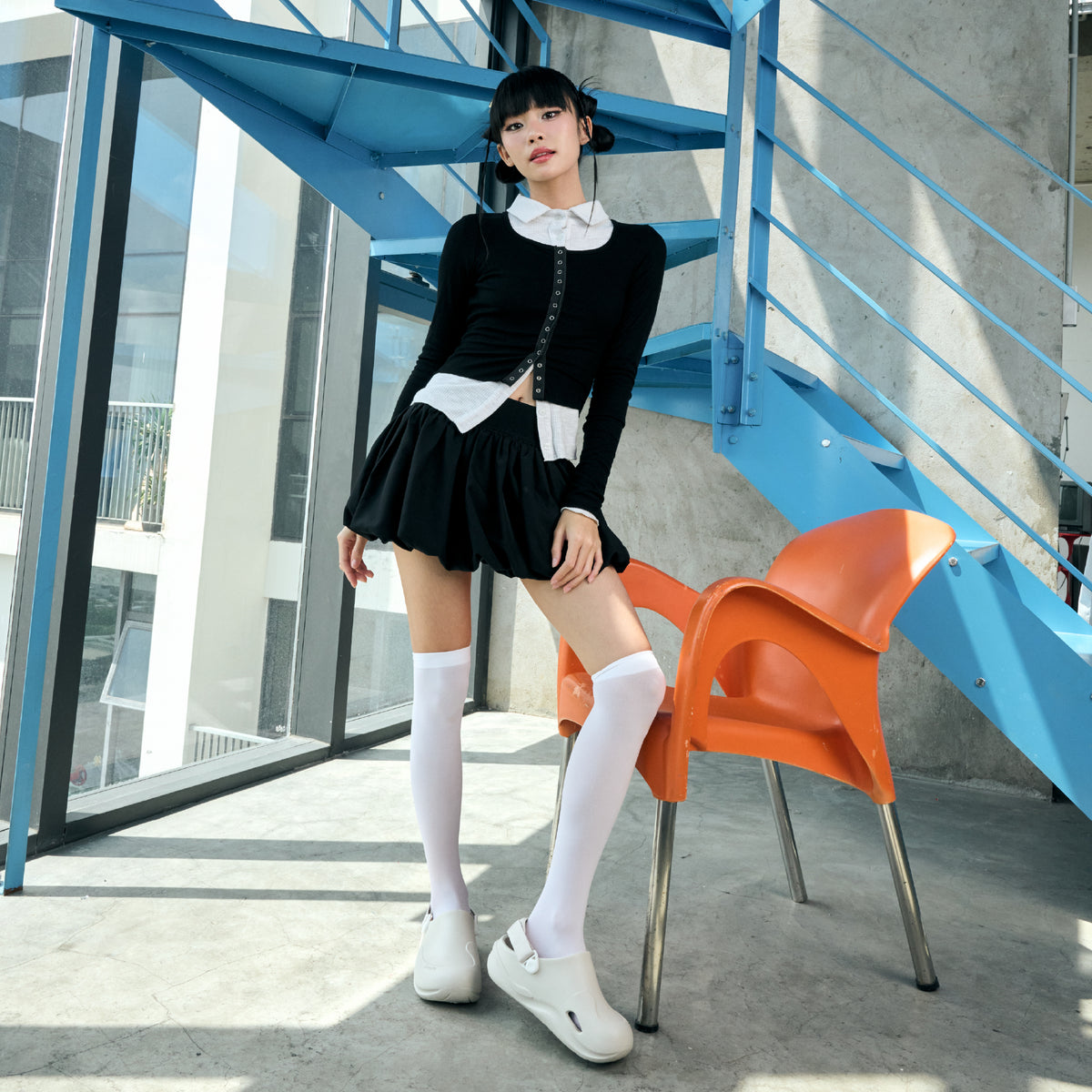 Clog SUKE nhựa đúc nam nữ xám