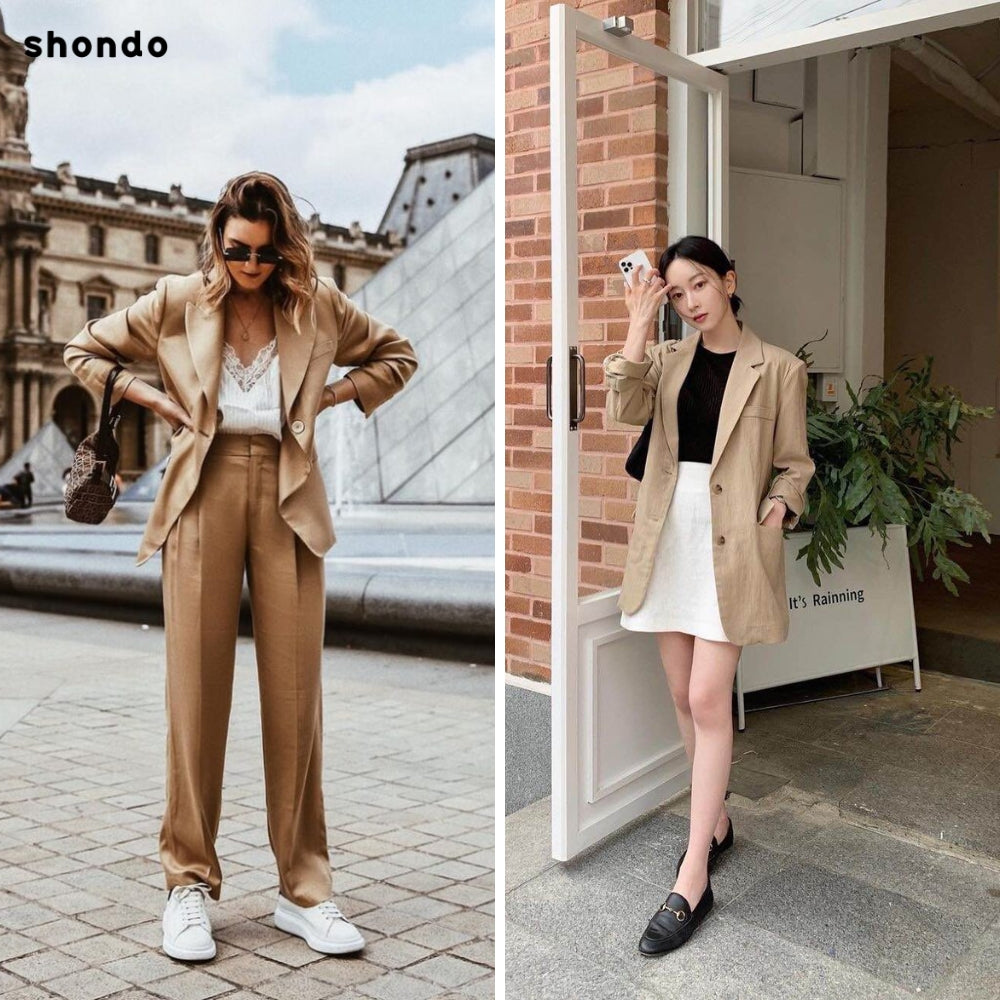 Mặc blazer đi giày gì