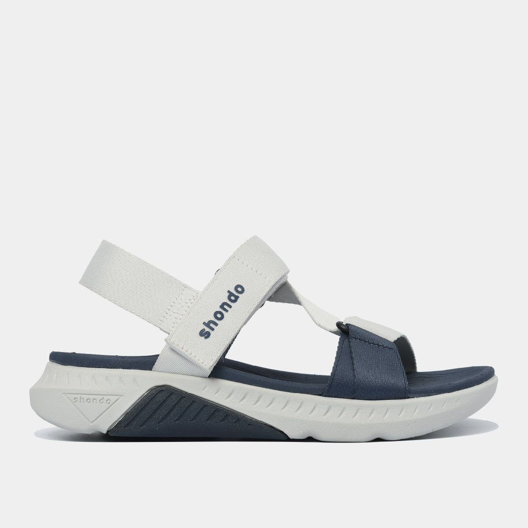 Giày Sandal Nam Nữ Shondo F7R Quai Chéo Xám Rêu Xanh Dương