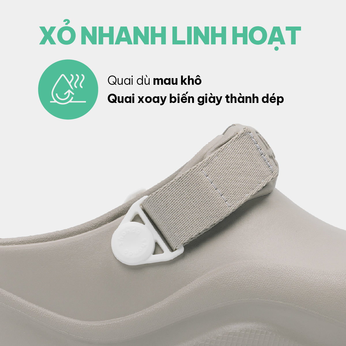 Clog Suke unisex nâu nhạt