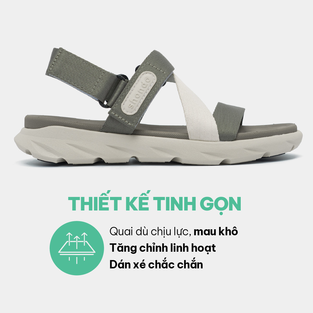 Sandal F6S Quai Chéo Unisex Rêu