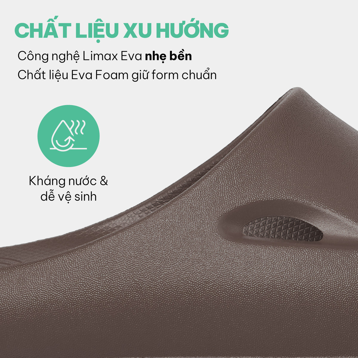 Dép bánh mì nhựa đúc Trendy 6 nam nữ nâu đậm