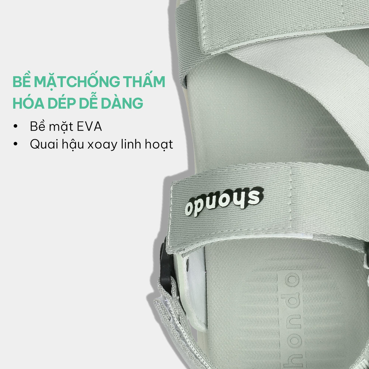 Sandal nam nữ F8B quai xoay xanh mint