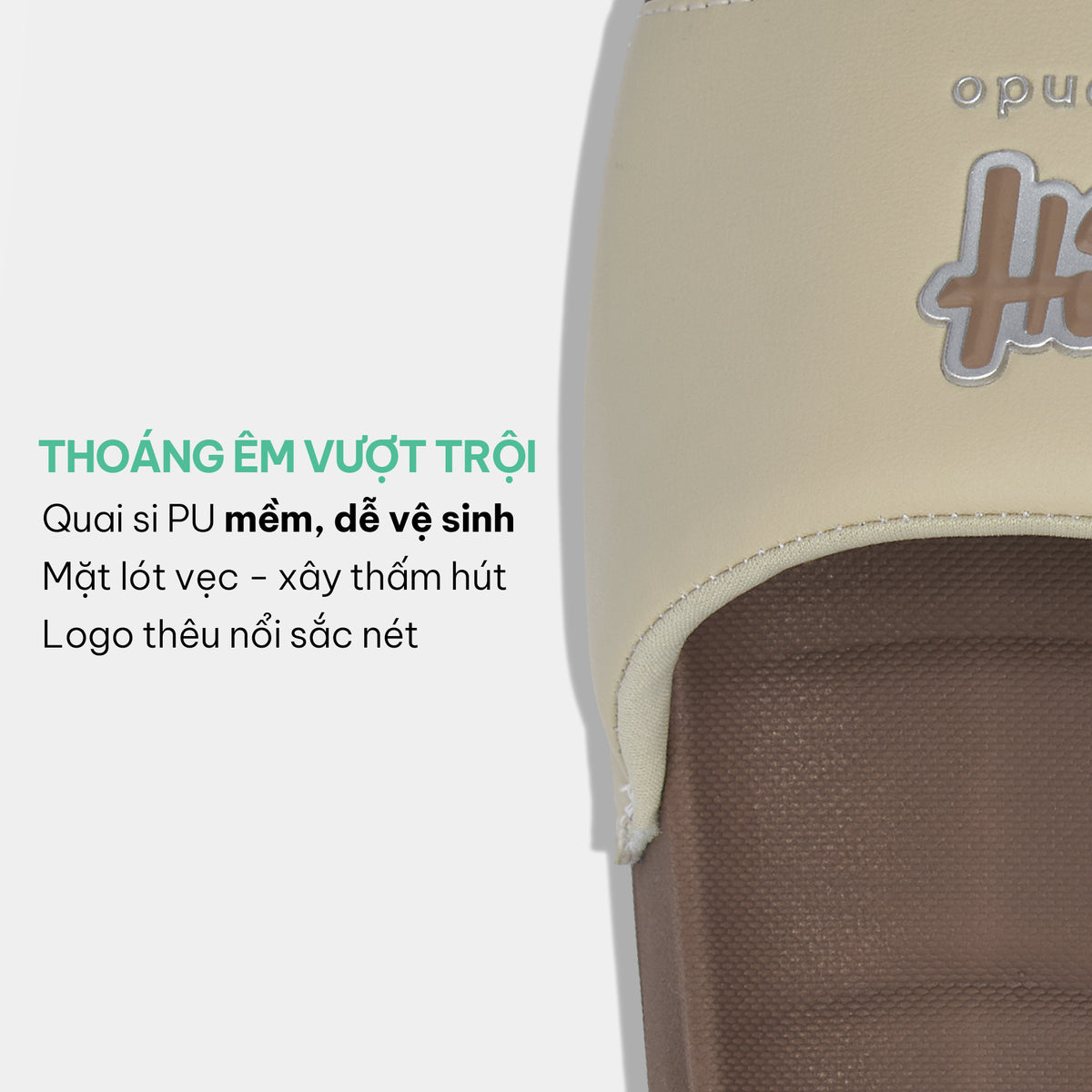 Dép Trendy 7 logo SH TPU nâu be