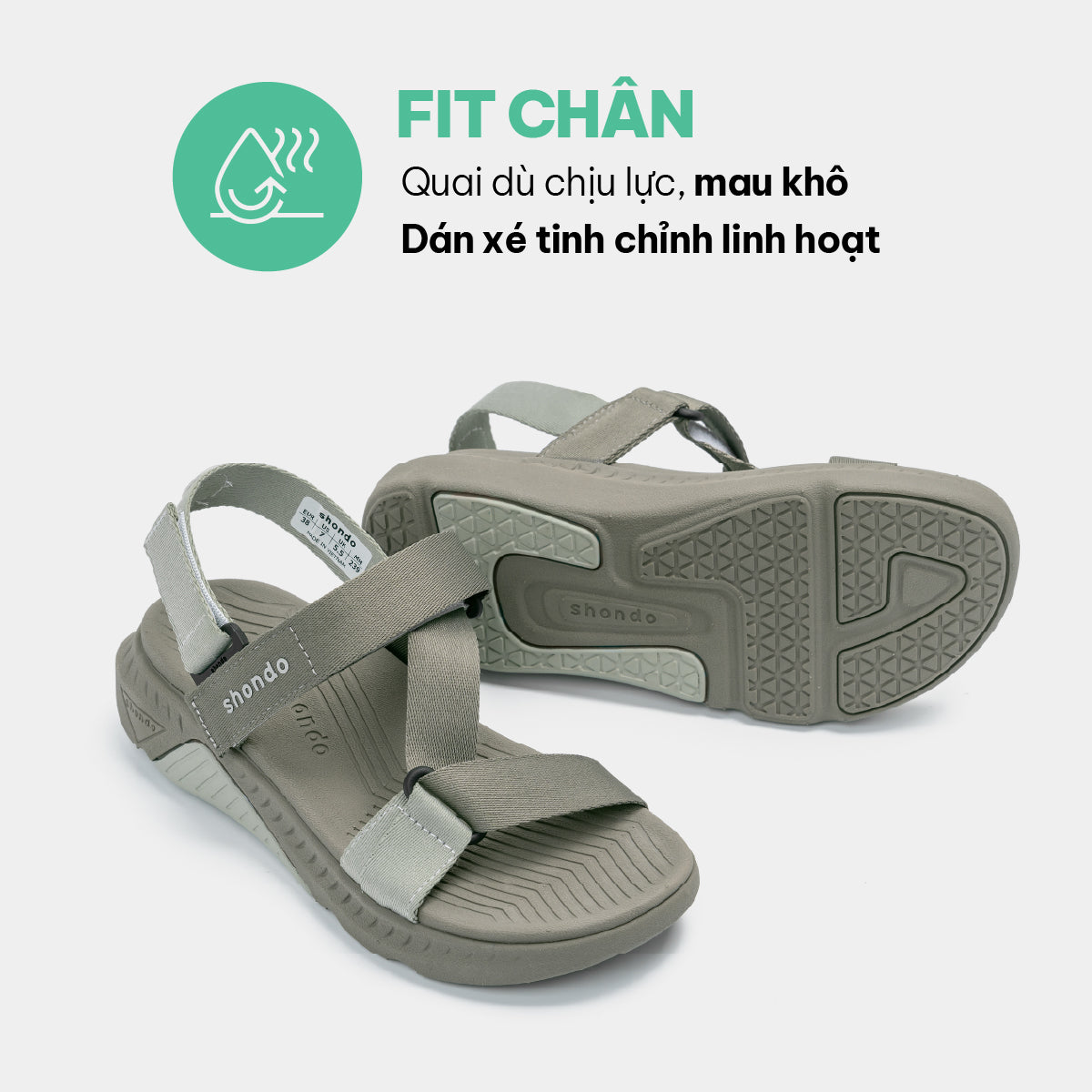 Sandal F7R quai chéo unisex rêu