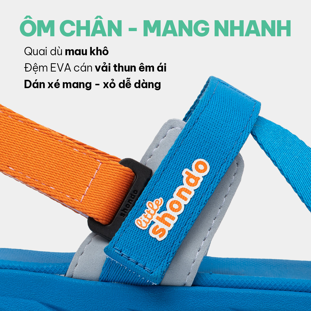 Sandal bé trai Little 6 xanh dương