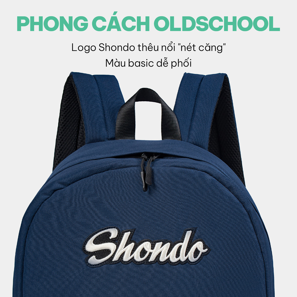 Balo thêu logo Shondo xanh navy