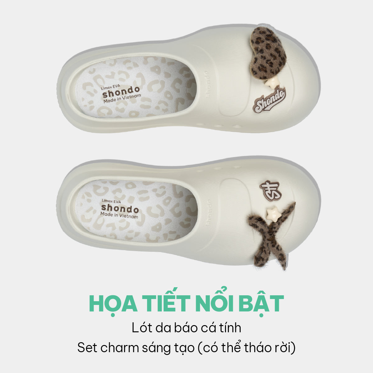 Dép Sục Nữ Mule Chic Da Báo Đế Cao Trắng Kem