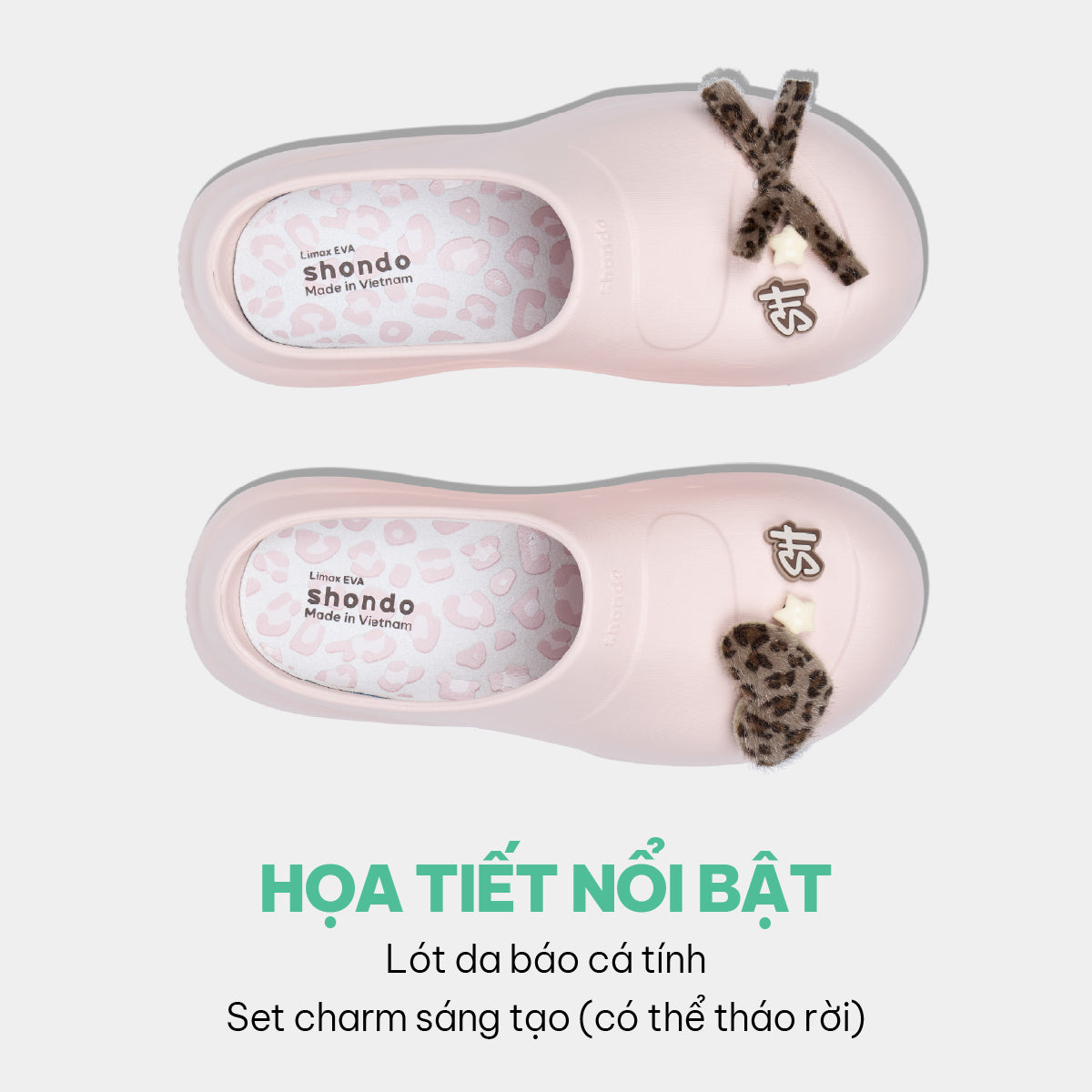 Dép Sục Nữ Mule Chic Da Báo Đế Cao Hồng