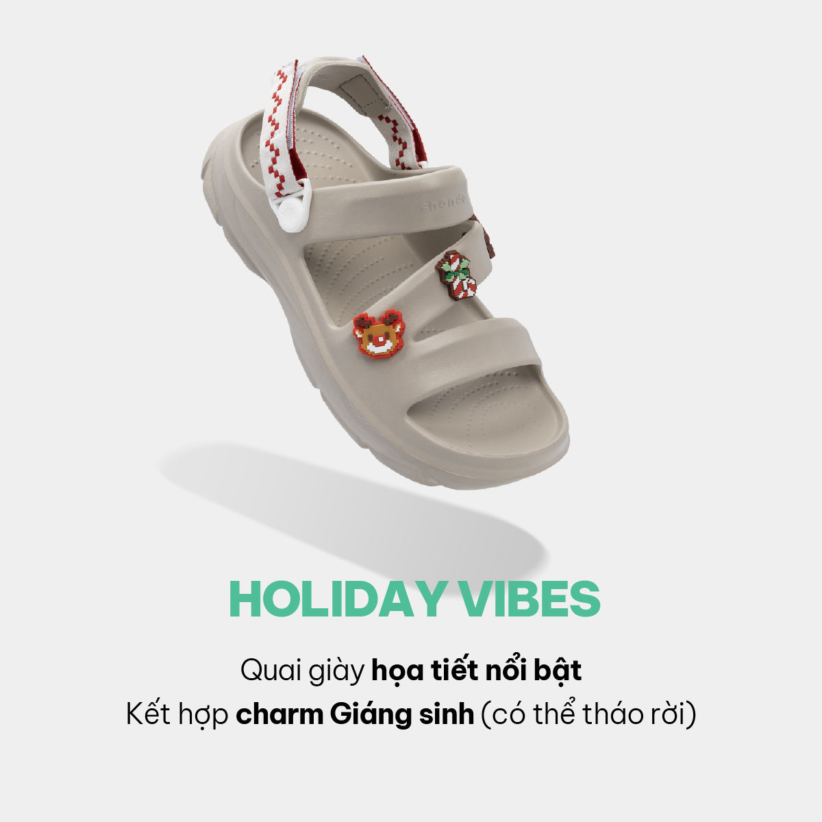 Sandal FX Limax Christmas unisex nâu nhạt