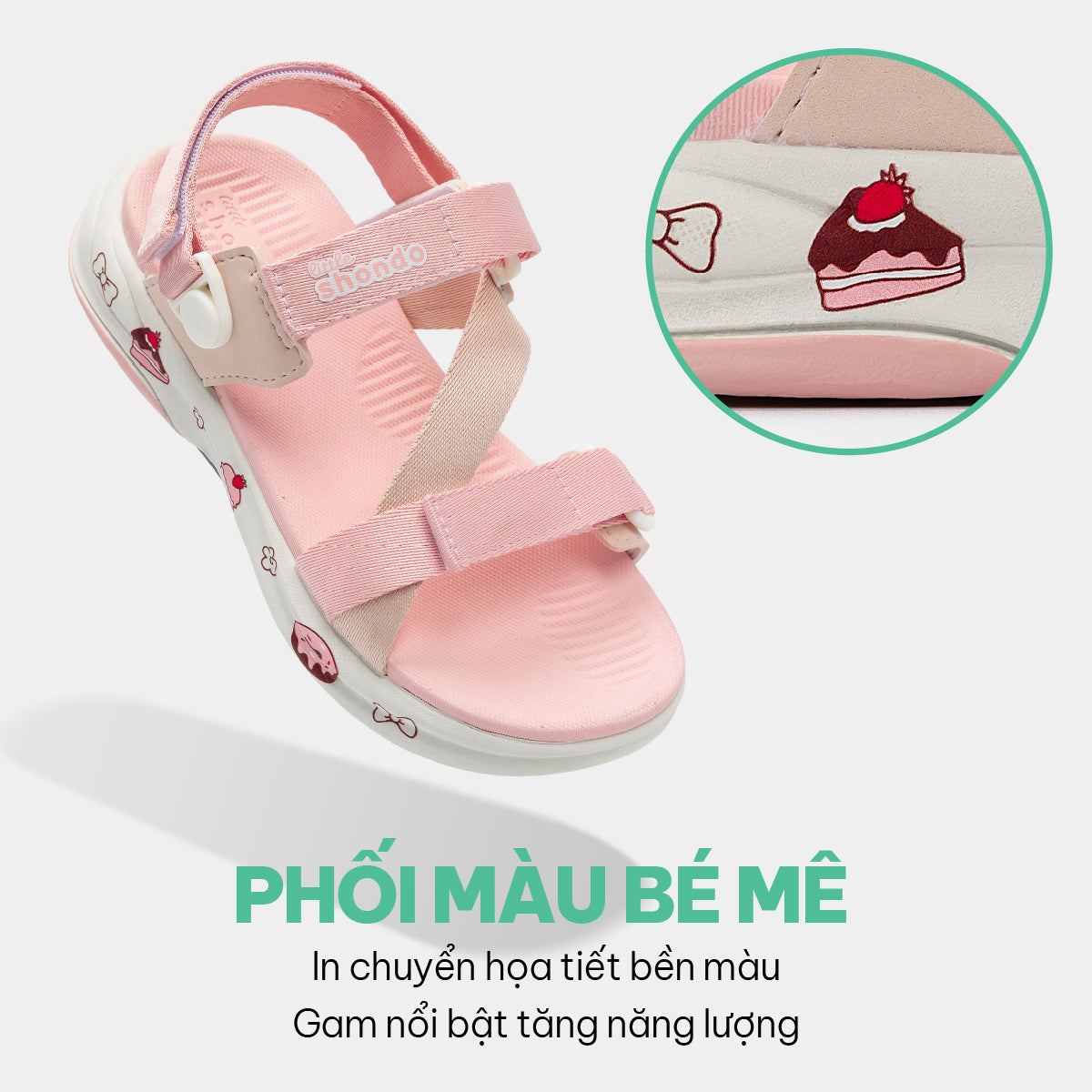 Sandal trẻ em Little 8 quai xoay hồng