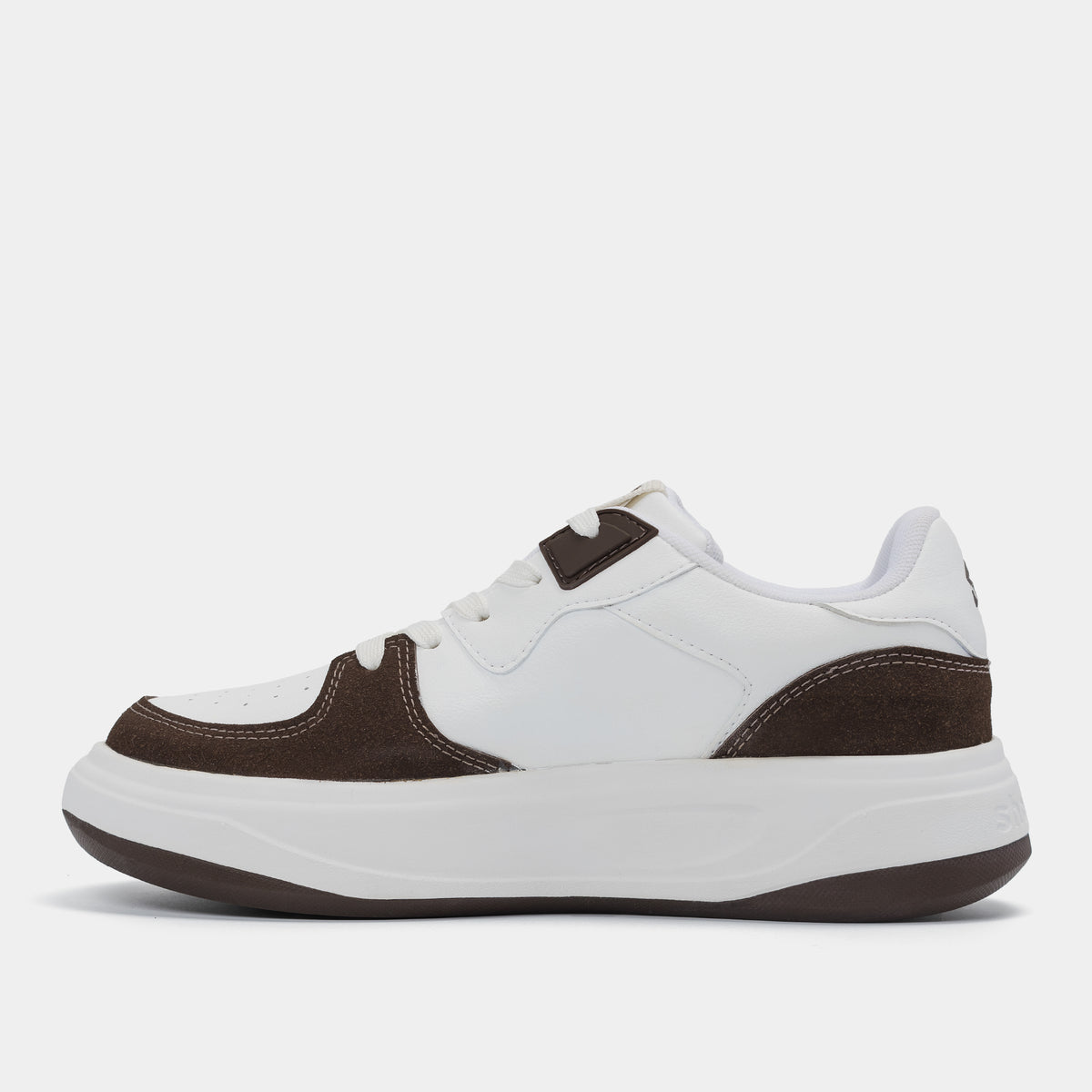 Giày sneaker Class 2 logo Shondo nam nữ trắng nâu