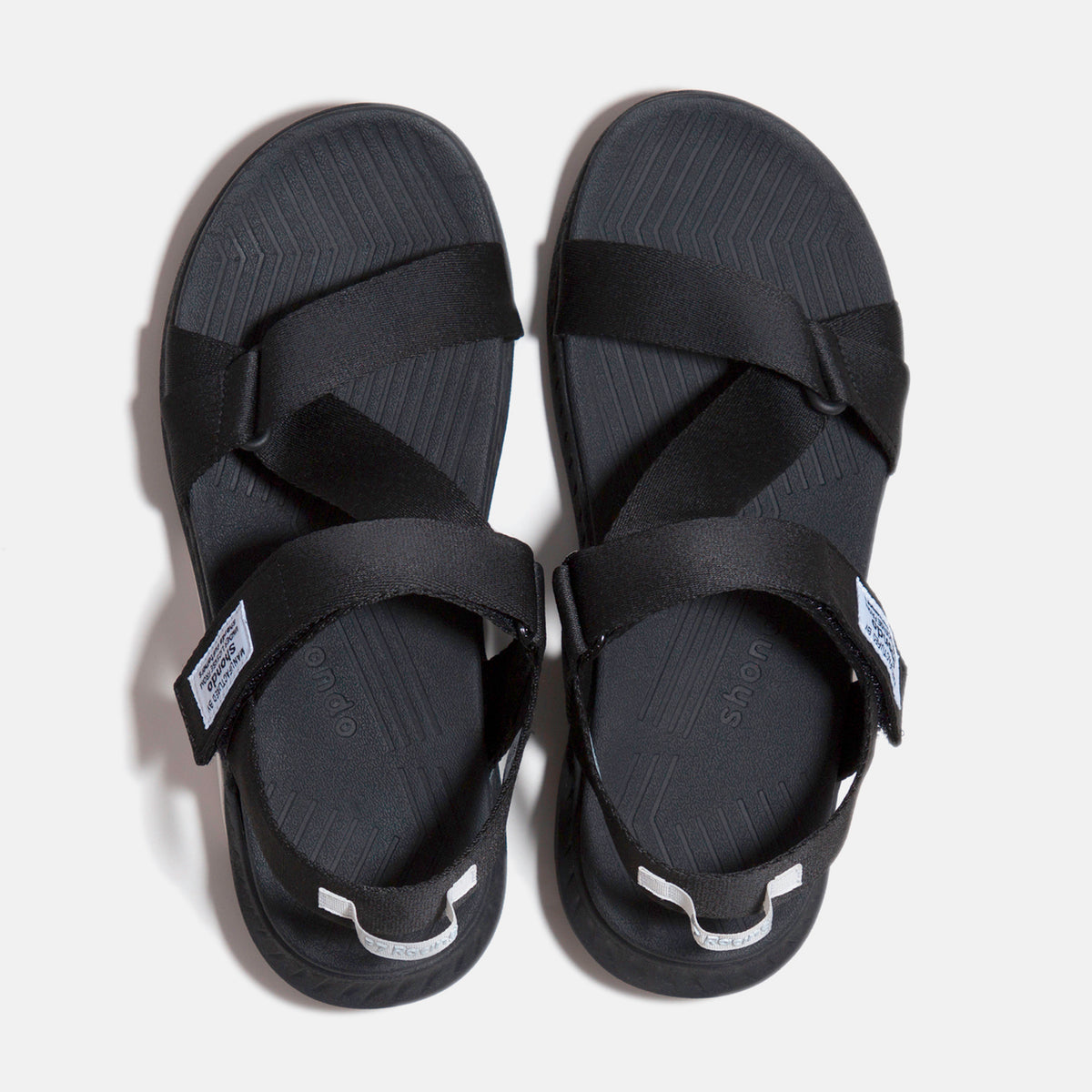 Sandals F7 Racing đế đen phối trắng quai đen