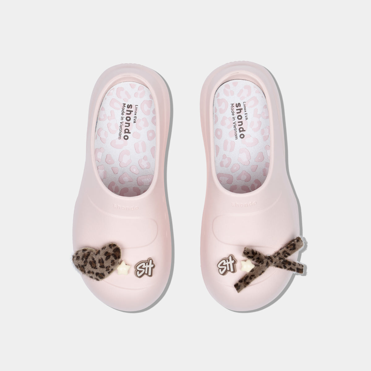Dép Sục Nữ Mule Chic Da Báo Đế Cao Hồng